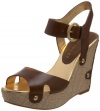 Ivanka Trump Women's Hali Wedge Sandal,Medium Brown Leather,6 M US