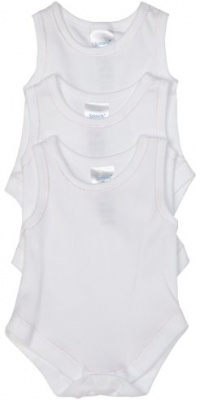 Spasilk 100% Cotton Sleeveless Lap Shoulder 3-Pack Bodysuit