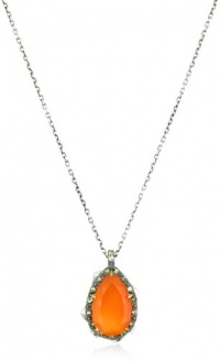 Elizabeth and James Thorns Sterling Silver Orange Carnelian Pendant Necklace