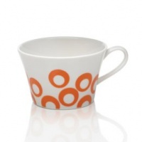 Mikasa Circle Chic 9-1/2-Ounce Teacup, Orange