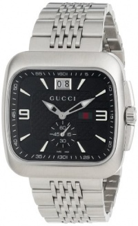 Gucci Men's YA131305 Gucci Coupé Steel Bracelet Black Dial Watch