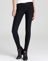 A modern manipulation of classic denim, these black rag & bone/JEAN leggings tout sleek wearability and a true handmade feel.