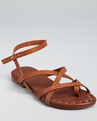 These Matt Bernson sandals wrap up summer style in luxe leather and cognac and coral hues.