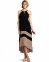 laundry BY SHELLI SEGAL Women's Color Block Hi-low Maxi, Khaki/Black, 6