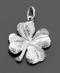 Bring the luck of the Irish to your personal style. This Rembrandt Charms four leaf clover charm is crafted in sterling silver. Approximate drop: 1 inch.