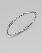 A simply twisted cable bangle of sterling silver is the essence of Yurman style. Sterling silver Cable, 4mm Diameter, about 2½ Made in USA