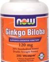 NOW Foods Ginkgo Biloba 120mg, 200 Vcaps