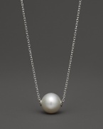 Cultured freshwater pearl necklace in white gold.