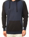 RetroFit Men's Long Sleeve Pullover Hoodie Sweater Striped Blue/Black