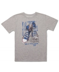 Another way to wear his favorite kicks: Front and center on this Converse tee printed with a Chuck Taylor graphic.