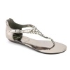 DV By Dolce Vita Rocco Open Toe Thongs Shoes Silver Womens