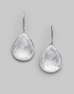 Pretty teardrops of faceted clear quartz hang gracefully within settings of polished sterling silver. Clear quartz Sterling silver Drop, about 1¼ Width, about ¾ Ear wire Imported