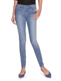 GUESS Brittney Denim Leggings with Laser Dots, PROVINCE WASH (30)