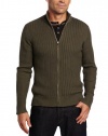 Alex Stevens Men's Ribbed Full-Zip Mock Neck Sweater