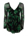 INC International Concepts Womens Mesh Floral Top