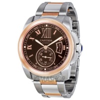 Cartier Calibre De Cartier Chocolate Brown Dial Mens Watch W7100050