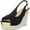 Dolce Vita Women's Joss Wedge Sandal, Black Suede, 7 M US