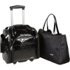 Travelon Luggage Wheeled Underseat Carry-On With Back-Up Bag In Quilted Patent Pvc Material