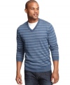 Thin is in-get an update on a classic with this pencil-striped, wool-blend sweater from Club Room.