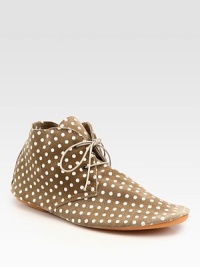 EXCLUSIVELY AT SAKS.COM. Charming polka dots adorn this Italian suede silhouette with a lace-up front. Suede upperLeather liningRubber solePadded insoleMade in ItalyOUR FIT MODEL RECOMMENDS ordering ½ size down as this style runs large. 