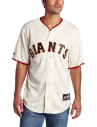 MLB Men's San Francisco Giants Buster Posey Ivory Home Short Sleeve 6 Button Synthetic Replica Baseball Jersey by Majestic