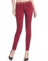 GUESS Brittney Ankle Skinny Colored Jeans with, WASHED ROMAN RED (26)