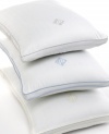 Sumptuous style now made for resting your head. The Lawton pillow from Lauren Ralph Lauren is filled with lush down alternative for supreme, extra firm comfort. A contrasting satin-bound edging and an embroidered signature crest both heighten this rich design.