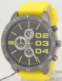 Mark Naimer Chronograph -style Look XL Black Dial Men's watch DZ4216 Look With Yellow Rubber Band