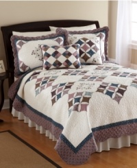 Offering an absolutely classic look for the bedroom, this Brita sham features sumptuous quilted details and lovely floral embellishments all in a pink, blue and white colorway. Finished with beautiful scalloped edges.