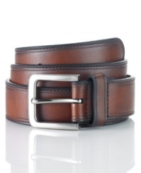 Finish off your dressy look with this sleek leather belt from Club Room.