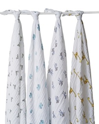 Make baby feel warm and secure with this set of so-soft swaddles constructed from lightweight cotton muslin to reduce the risk of overheating. Also great as a stroller drape, nursing cover or burp cloth.