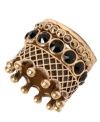 Grand royal. This ring from Lucky Brand, designed to look like a crown, is crafted from gold- and silver-tone mixed metal with glass accents to make you feel like the queen of the castle. Size 7.