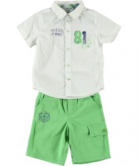 Guess 81 Stamp 2-Piece Outfit (Sizes 12M - 24M) - white, 18 months