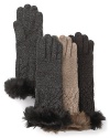 Lauren Ralph Lauren lends sophistication to these sparkly knit gloves by adding a luxe faux fur cuff.