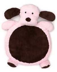 Plush and full of puppy love, this adorable blanket will warm and amuse your newborn baby.