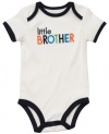 Carter's Ss Bodysuits - Ivory Navy Little Brother-6M