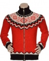 Lauren By Ralph Red Terisa Fair Isle Long Sleeve Sweater Large