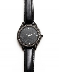 This smoky and shimmering Carolee watch exudes mystery with jet pave stones and crystal shimmer.