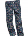 GUESS Kids Girls Big Girl Daredevil Skinny Floral Jeans, PRINT (12)