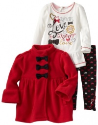 Kids Headquarters Baby-girls Infant Red Jacket with Long Sleeve Tee and Printed Leggings, Red, 12 Months