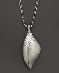 An organically textured sterling silver pendant on a double chain. From the John Hardy Palu collection.