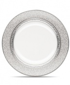 Relive the imperial grandeur with Noritake Odessa Platinum fine bone china. The collection of accent plates, with intricate platinum detailing, helps elevate your special occasions to something extraordinary. Coordinate with table settings and a full range of accessories.