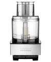 Think cooking is too much of a process? Think again with Cuisinart's smart solution for doing more, all in one place. Equipped with a 14-cup work bowl and extra large feed tube, this food processor tackles the biggest foods and recipes, plus with slicing & shredding discs, a chopping & mixing blade and a dough blade, this is your new kitchen do-it-all. 5-year warranty. Model DFP14BCN.