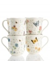 Big on charm, Butterfly Meadow Petite mugs from Lenox features the sturdy porcelain and colorful garden scenes of the original Butterfly Meadow dinnerware, but on a smaller, cuter scale. In four different patterns.