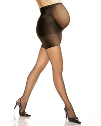 Spanx ® offers a cradle of support for expectant moms. Non-binding waist band. Added under belly support. Style #15