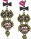 Betsey Johnson Creepy Critter Owl Drop Earrings