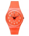 Throw on some metal with this Flaky Orange watch from Swatch.