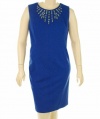 Calvin Klein Embellished Sleeveless Dress Lapis 18W