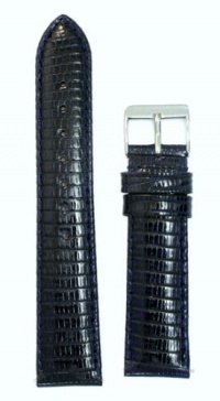 Ladies' Genuine Lizard Watchband Dark Navy Blue 18mm Watch Band