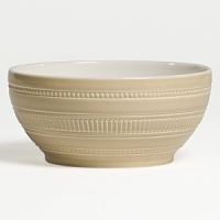 Stylish and modern with a nod to the Classics, Jasper Conrans Impressions cereal bowl features an intricate column pattern and neutral earth tones. An irresistible mix of antique charm and contemporary functionality, its perfect for both everyday use as well as any special occasion.